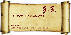 Zilzer Bernadett névjegykártya